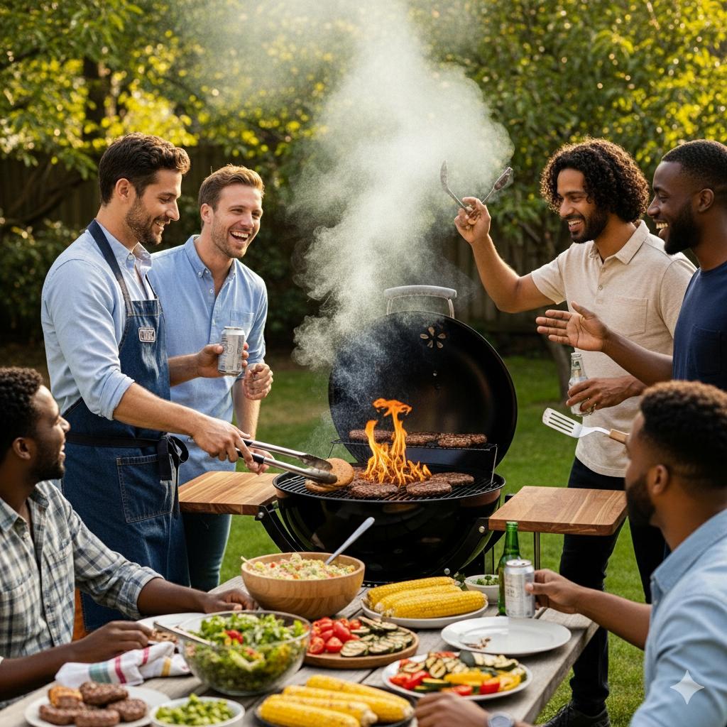 friends BBQ together
