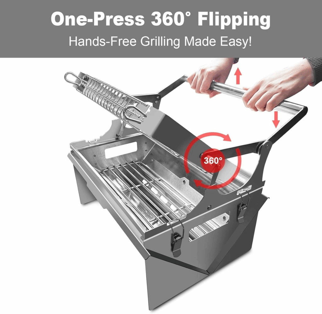 360° Flipping Barbecue for Outdoor Garden Picnic Camping Trip
