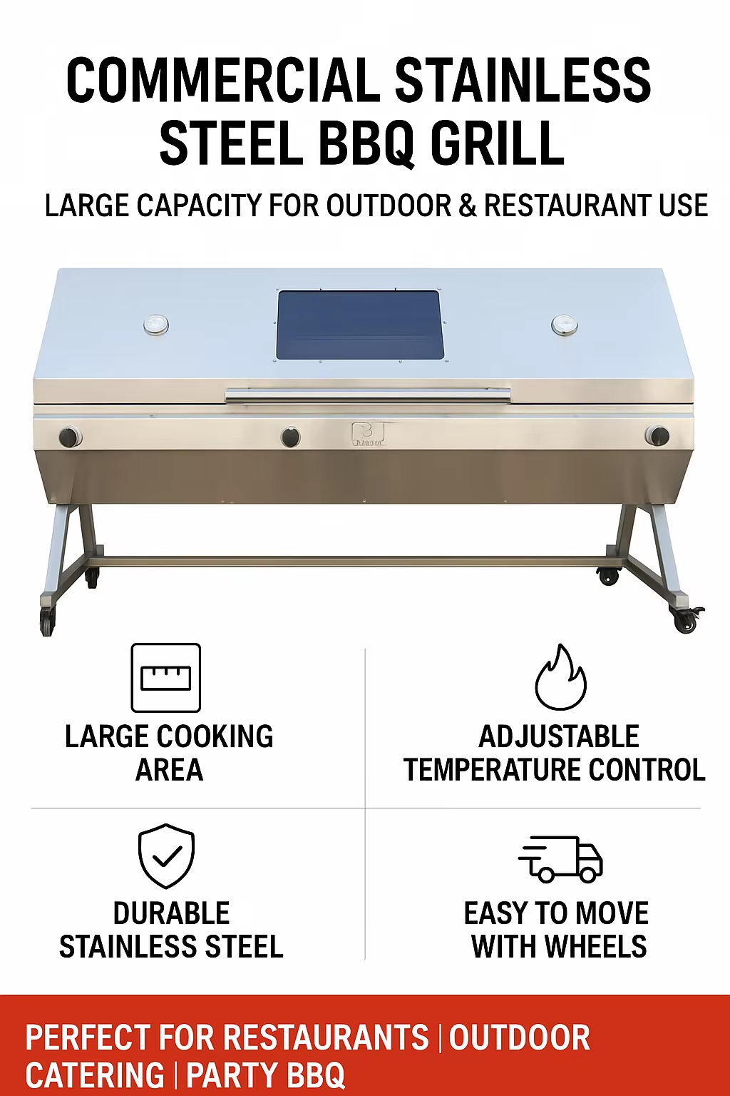 party outdoor stainless steel BBQ grill commercial usage