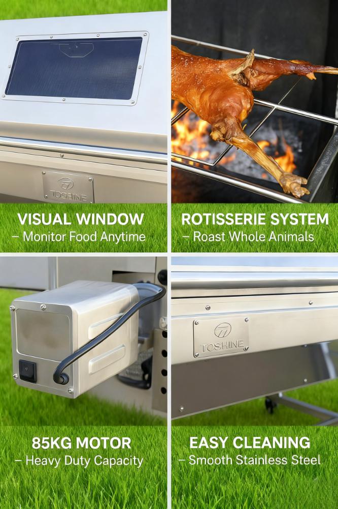 stainless steel gas and charcoal BBQ grill product details